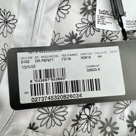 Dolce & Gabbana Tiered Ruffle Floral Silk Dress Sheer | Size: 44 - Picture 11 of 14